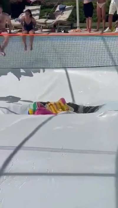 sinkhole under a pool