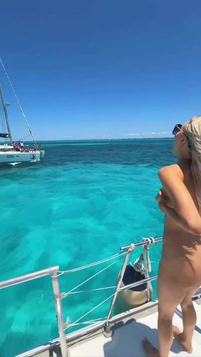 Displaying my tits