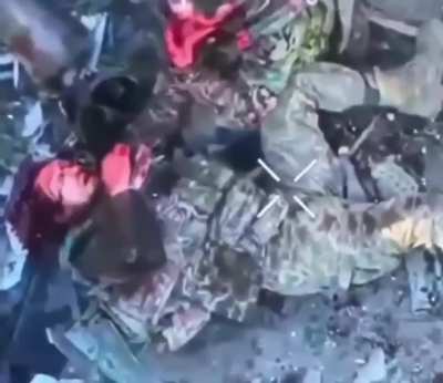Knife fight between Russian/Yakut and Ukrainian (drone perspective)
