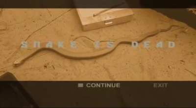 Hey quit kiddin’ around, snake? Snaaaaake!? Oh nvm