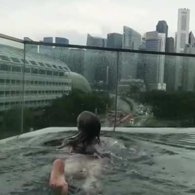 Billie in the pool