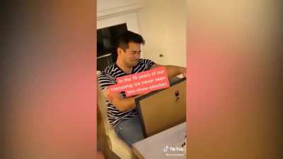 Man gets a beautiful gift from his friends