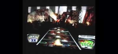 Guy playing Guitar Hero chokes his perfect streak during Free Bird solo.