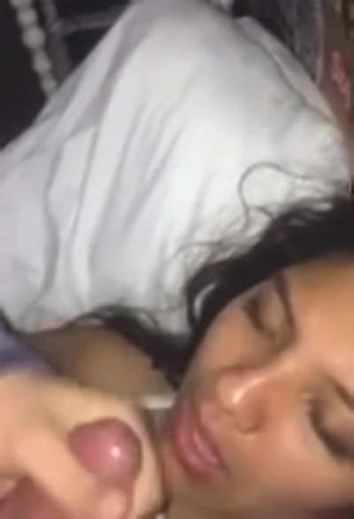 Latina Gulps it down rather Calmly!
