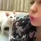 Making duck face