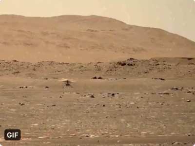 Ingenuity’s flight enhanced to show the dust!