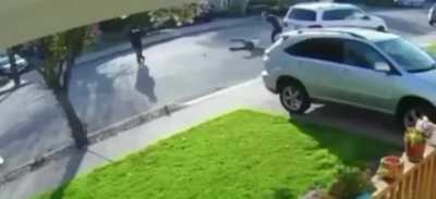 Attempting to mug someone then squealing like a pig