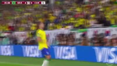 Brazil player Vinicius Jr got called a monkey on TV for dancing after scoring. Now his whole team dances with him in support.