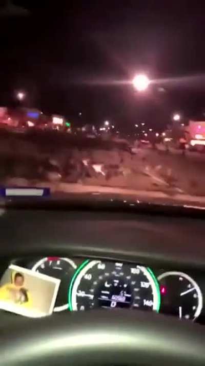 Man wrecks his car trying to run over some birds.