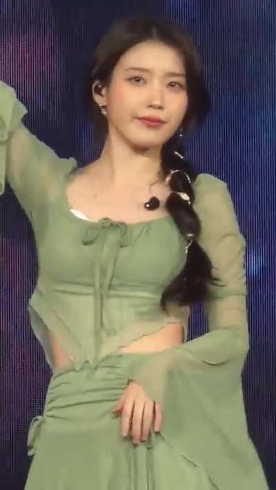 Green dress.