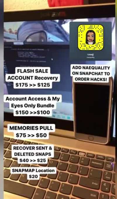 ANYONE here needs any social media hacks for snapchat , instagram , facebook & more add naequality on snapchat// 30K TELE LINK + PROOF IN COMMENTS!