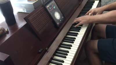 This is the hardest song my brother-in-law has ever played. Through the Fires and Flames - DragonForce 200bpm played on his “saloon” piano
