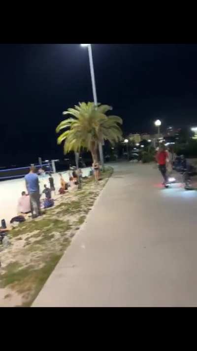 Dog that learned how to ride a one wheel