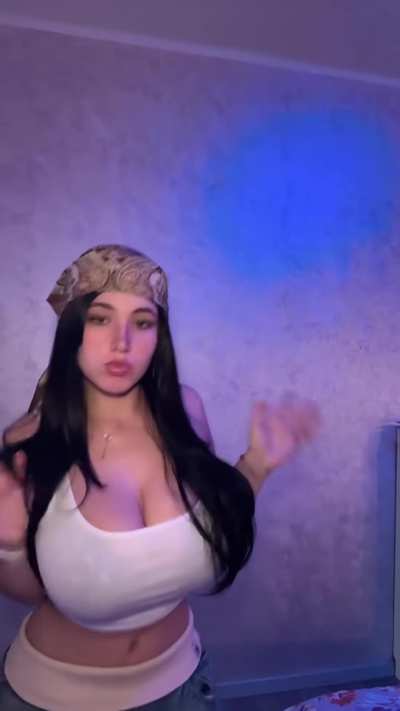 With a bandana