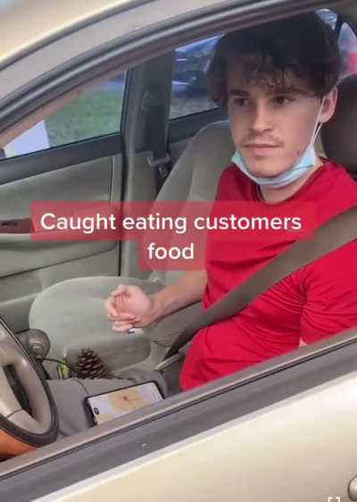 Caught eating customers food