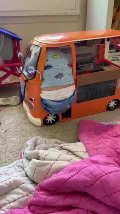 Fat kid in a little car