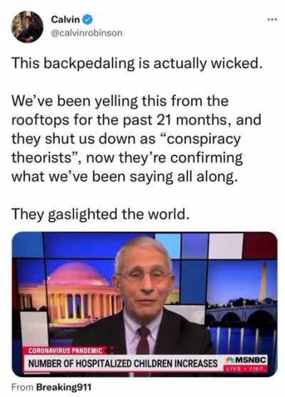 We’re going to see a great deal of backpedaling in 2022.