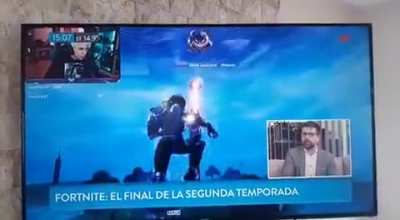 La TV Argentina piensa que rubius es el que esta jugando fortnite en el stream