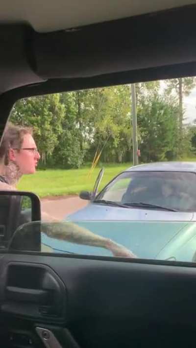 Idiots ran a red light & hit me , then wants to freak out on me like it was my fault they ran the red light.