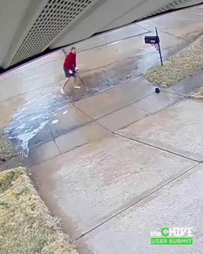 Going to check the mail after an ice storm
