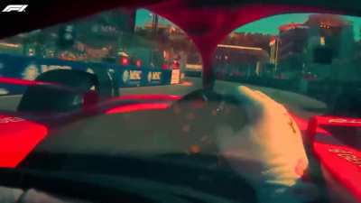 Helmet cam footage is often too shaky, in reality the brain will 'fix' the shakiness for the driver. So this is an approximation of what the driver actually sees. (no sound)