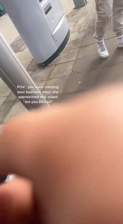 Crazy old lady approaches girl minding her own business and starts going off over Africans