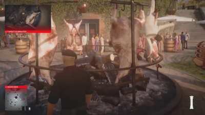 Don Yates hooked with the pigs
