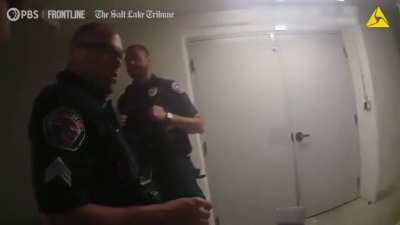 (NFSL)A West Valley City police officer shot and killed a suicidal handcuffed man inside the police department. It was his third shooting. (Rule 8 Exception)