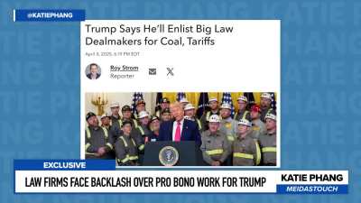 Almost a billion dollars in pro bono deals between the Trump Administration and these Big Law firms, yet nobody's seen these deals in writing. The word “bribery” has come up several times, so I sent a letter to the Chairs of these law firms, asking them t