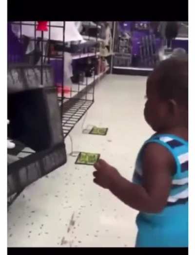 Mom told him not to touch anything…