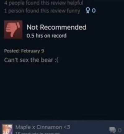 Can't sex the bear :(