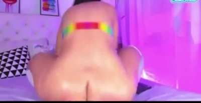 Big ass Latina freak bouncing up and down dildo