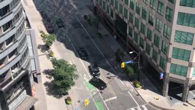 Just witnessed a shooting at Front and Blue Jay Way. Here is a video of the aftermath. Shots fired from white SUV. Black vehicle crashes in pursuit.