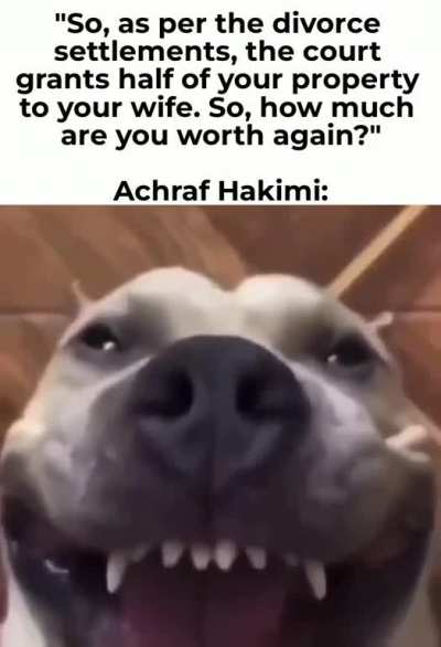 For context: Hakimi is a footballer who plays for PSG alongside Messi, Neymar and Mbappe. His wife recently filed for divorce and demanded half his property but later was informed that Hakimi had none as all his money went straight to his mom's account