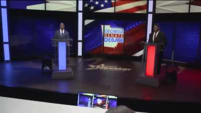 Herschel Walker pulled out a prop police badge during his debate tonight to 