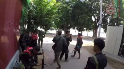 Anti-Junta Forces attacking the Myanmar Police Station in Yesagyo, Magway Region.