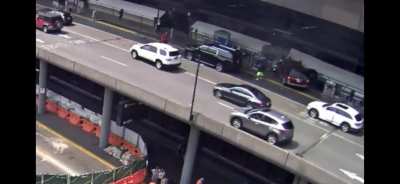 People struck by out of control car at an airport