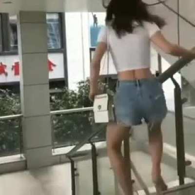 Just casually walking down the stairs