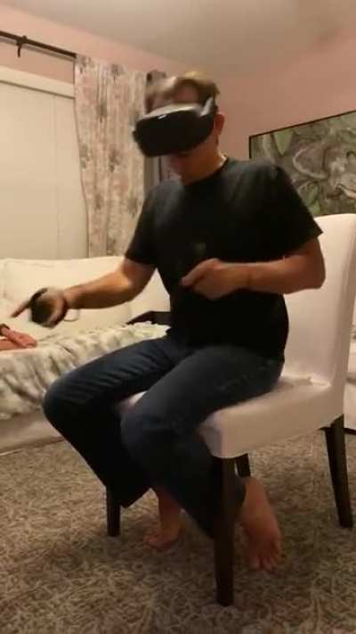 My dad playing Five Nights at Freddy’s VR