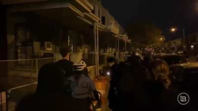 Liberal/anarcho-Democrat Antifa intimidate, obstruct bicycle cops using public sidewalks