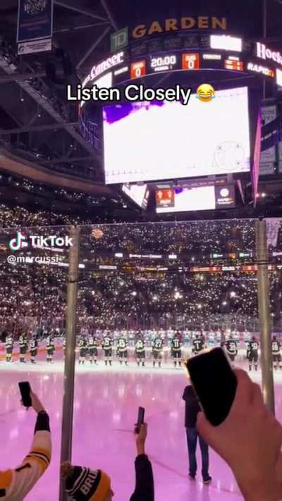 Bruins fan yells 