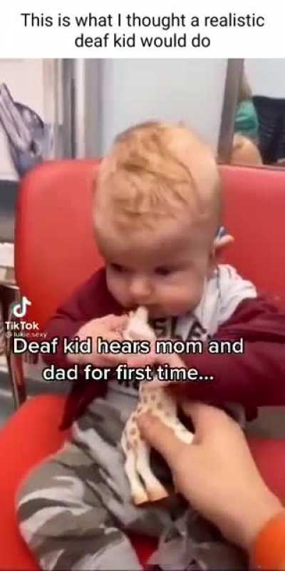 This deaf baby's reaction to hearing sounds for the first time