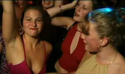 Embarrassed hottie flashing her boobies!