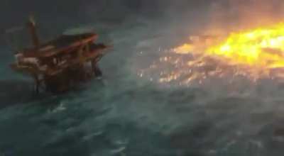 The ocean is on fire in the Gulf of Mexico after a pipeline ruptured.