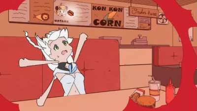 Fan animation of Fubuki eating a burger