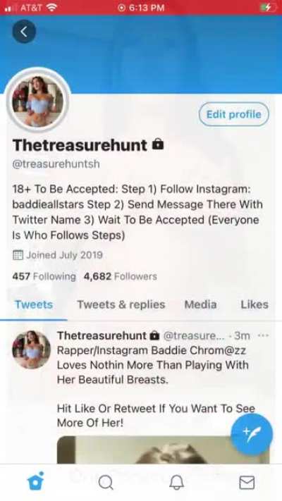 Rappe<wbr>r/Ins<wbr>tagra<wbr>m Baddie Chr0mazz Strips Naked For You! Twitt<wbr>er:@t<wbr>reasu<wbr>rehun<wbr>tsh