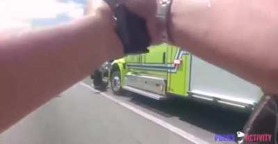 Suspect tries to steal a taser gun