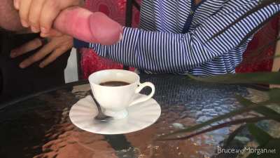 Girlfriend Drinks Her Coffee with Cum in It