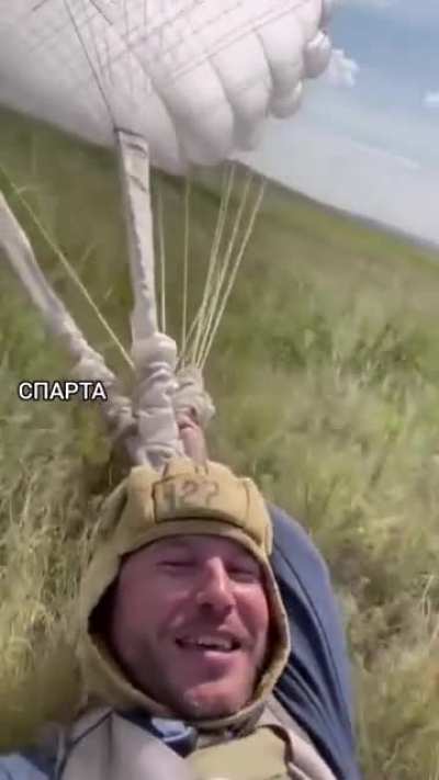Just enjoying the ride after skydiving