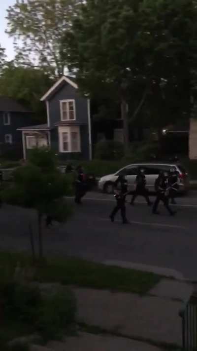 Please make this go viral. I am begging you. Police and National Guard patrolling neighborhood and shooting civilians on their own property. Make America see this, I beg you. [Minneapolis]